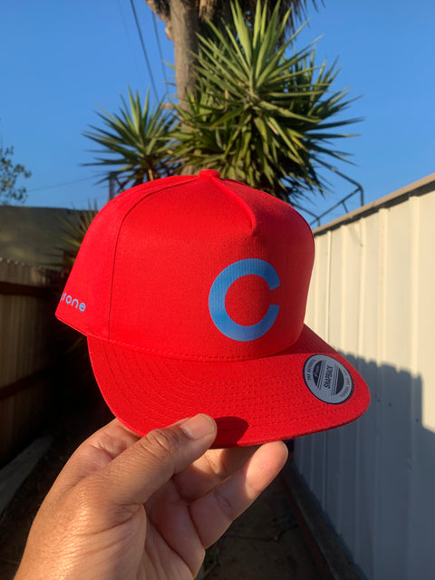 "C" Level 5 Panel Hat Red