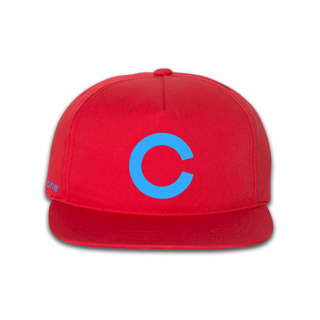"C" Level 5 Panel Hat Red